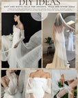 Micro Pleated - White Bridal Premium Fabric by the Yard, Handmade Textured Tulle with Irregular Pleats for Wedding Dresses, Veils