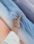 Micro Pleated - White Bridal Premium Fabric by the Yard, Handmade Textured Tulle with Irregular Pleats for Wedding Dresses, Veils