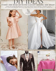 Amore - White Glossy and Sturdy Bridal Satin Fabric by the yard, Non-stretch Dense Satin Material 60" Wide, for Wedding Gown, Decor Projects