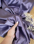 Iconic Silky Satin - Amethyst Purple Color Soft Silky Satin Fabric, 1 Way Stretch for Gowns, Lingerie, Slip Dress, Negligees, Ties