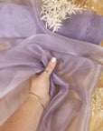 Glimmer Crystal Organza - Amethyst Color Sparkle Crystal Sheer Fabric by the Yard, High Quality Material for Evening Gowns, Event Decor, Dance Costumes, 59" wide