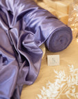 Iconic Silky Satin - Amethyst Purple Color Soft Silky Satin Fabric, 1 Way Stretch for Gowns, Lingerie, Slip Dress, Negligees, Ties