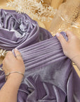 Rich - Amethyst Stretch Velvet Fabric by the Yard - Premium 4-Way Velour with Dusty Purple Tones for Dresses, Medieval Costumes, Upholstery and Decor