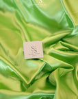 Iconic Silky Satin - Apple Green Color Soft Silky Satin Fabric, 1 Way Stretch for Multipurpose, Table Runners, Crafts, Pajamas, Dress making