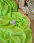 Aura Chiffon - Apple Green Color Bright Airy Fabric by the Yard, Soft Premium Quality with Beautiful Drape, for Summer Dresses, Dance Costumes, Table Decor