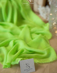 Aura Chiffon - Apple Green Color Bright Airy Fabric by the Yard, Soft Premium Quality with Beautiful Drape, for Summer Dresses, Dance Costumes, Table Decor