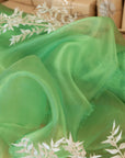 Glimmer Crystal Organza - Apple Green Color Sheer Crystal Fabric by the Yard, Premium Material for Dance Costumes, Event Decor, Hair Bows 59" wide
