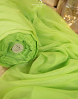 Serenity - Apple Green Matte Organza 118"-120" (~300-305 cm), Premium Quality Material by the Yard with Airy Flow for Evening Dresses, Decor