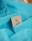 Serenity - Aqua Blue Matte Organza 118"-120" (~300-305 cm), Premium Sheer Quality Material by the Yard for Wedding Decor, Evening Dresses