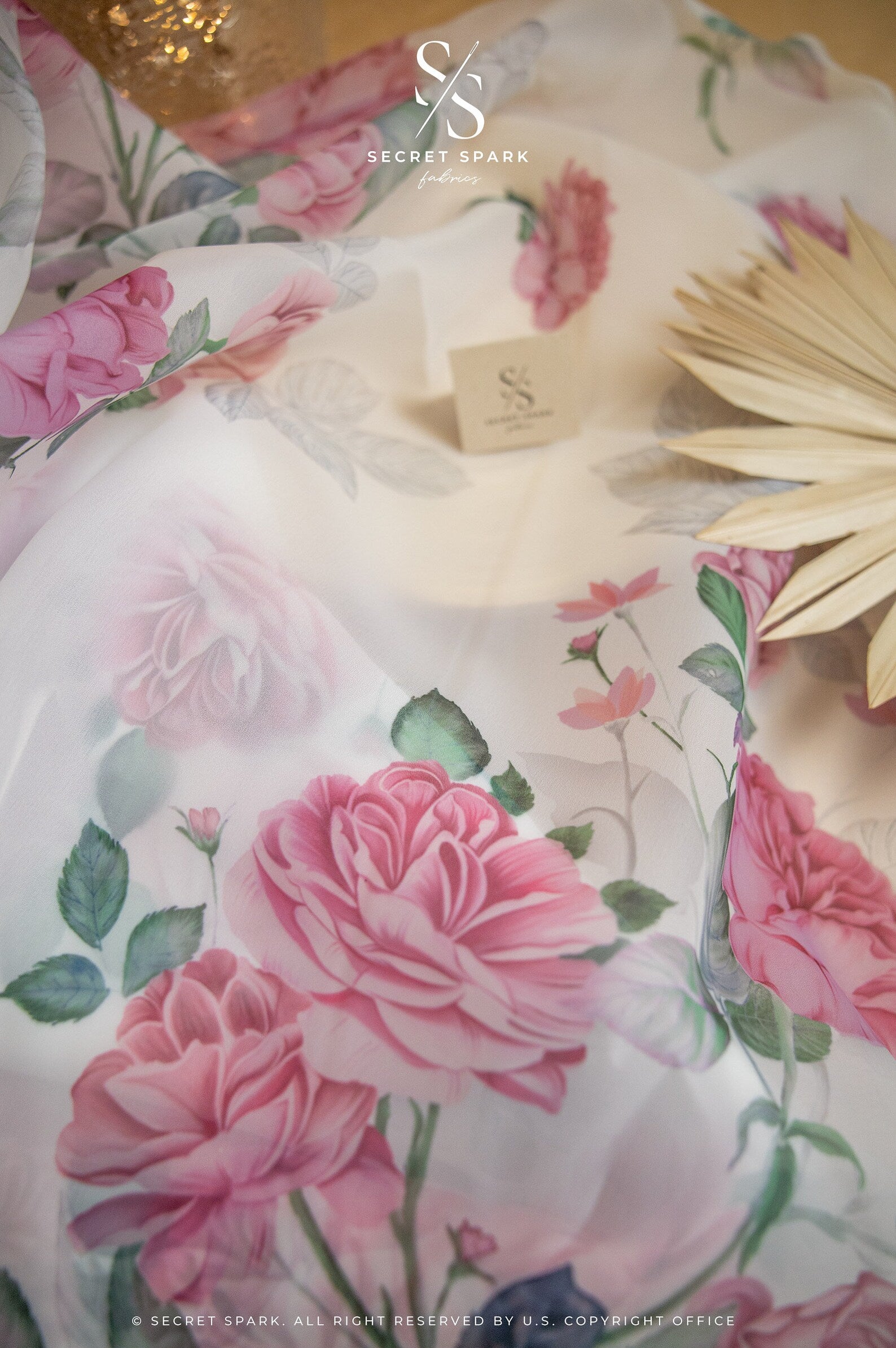 Buy Ashley Rose Floral Organza | Matte