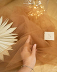 Clouds Tulle 59” - Autumn Gold Color Premium Matte Fabric by the Yard, Bulk Nylon Tulle Mesh, for Event Decoration and Party Decor, 59 inches (150 cm)