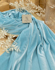 Rich - Baby Blue Stretch Velvet Fabric - Soft No Fray Pastel 4-Way Velour for Nursery Decor, Fey Costumes, Pillows, Dresses & Accessories