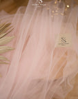 Clouds Tulle 59" - Baby Pink Color Soft Matte Fabric by the Yard, Italian Tulle Mesh, for Baby Shower, Kids Dresses, Party Decor