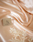 Iconic Silky Satin - Biscuit Blush Color Silky Satin Airy Light Weight Satin, One Way Stretch Fabric for Dresses, Bridal, Hair Tie, Scrunchies