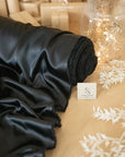 Iconic Silky Satin - Black Color Soft Silky Satin by the Yard, Satin Fabric with Stretch for Cosplay, Scarf, Hair Ties, Scrunchies, Decorations, Clothing