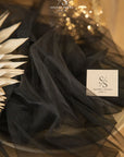 Clouds Tulle 59" - Black Color Premium Quality Material by the Yard, Bulk Nylon Tulle Mesh, for Evening Wear, Prom Gowns, Event Decor