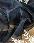 Glimmer Crystal Organza - Black Color Sparkle Crystal Sheer High Quality Material by the Yard, for Evening Gowns, Wedding Decor, Formal Wear
