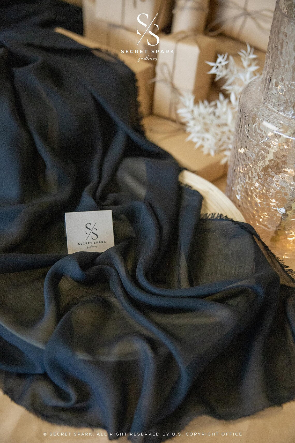 Black Color Soft Matte Fabric with Elegant Drape, for Evening Dresses –  Secret Spark Fabrics