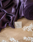 Iconic Silky Satin - Blackberry Color Soft Silky Satin Hi Quality Fabric, 1 Way Stretch Satin for Pillows, Sheets, Ladies Clothing, As Evening Wear