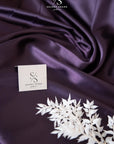 Iconic Silky Satin - Blackberry Color Soft Silky Satin Hi Quality Fabric, 1 Way Stretch Satin for Pillows, Sheets, Ladies Clothing, As Evening Wear