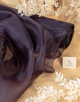 Glimmer Crystal Organza - Blackberry Color Sparkle Crystal Sheer High Quality Material by the Yard, for Evening Gowns, Party Decor, Dance Wear