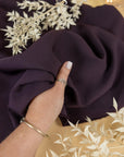 Grace - Blackberry Crepe Stretch Fabric for Dresses and Suits, Heavyweight Twill Material with Body Sculpting Properties for Tailoring and Decor
