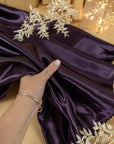 Amore - Blackberry Glossy Satin Fabric, Sturdy Non-Stretch Shiny Material for Evening Dresses, Bow Ties, Curtains, Home Decor