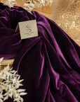Rich - Blackberry Stretch Velvet - Soft 4-Way Velour with Elegant Flow and Dense Feel for Dresses, Costumes, Upholstery and Decor