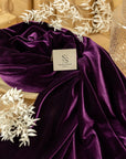 Rich - Blackberry Stretch Velvet - Soft 4-Way Velour with Elegant Flow and Dense Feel for Dresses, Costumes, Upholstery and Decor