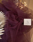 Clouds Tulle 59" - Blackcherry Color Premium Quality Material by the Yard, Soft Nylon Tulle Mesh, for Evening Gowns, Stage Costumes, Events