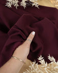 Grace - Blackcherry Crepe Stretch Fabric for Evening Gowns and Formal Suits, Heavy Twill Material with Elegant Drape for Tailoring and Interior