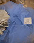 Clouds Tulle 59" - Blueberry Color Soft Matte Fabric by the Yard, Premium Italian Tulle Mesh, for Evening Wear, Party Decor, Prom Dresses