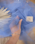 Clouds Tulle 59" - Blueberry Color Soft Matte Fabric by the Yard, Premium Italian Tulle Mesh, for Evening Wear, Party Decor, Prom Dresses