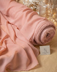Aura Chiffon - Blush Color Soft Premium Quality Fabric by the Yard, Delicate Matte Material with Beautiful Drape, for Wedding Decor, Baby Shower, Bridal Robes