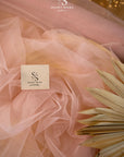 Clouds Tulle 59" - Blush Color Italian Soft Matte Fabric by the Yard, Wedding Tulle Mesh, for Bridal Gowns, Veils, Party Decor