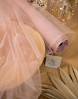 Clouds Tulle 59" - Blush Color Italian Soft Matte Fabric by the Yard, Wedding Tulle Mesh, for Bridal Gowns, Veils, Party Decor