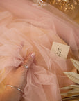 Clouds Tulle 59" - Blush Color Italian Soft Matte Fabric by the Yard, Wedding Tulle Mesh, for Bridal Gowns, Veils, Party Decor
