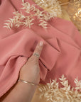 Grace - Blush Pink Crepe Stretch Fabric for Elegant Dresses and Blazers, Soft and Matte Twill Material by the Yard for Tailoring and Home Decor
