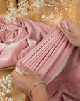 Rich - Blush Pink 4 Way Stretch Velvet Fabric - Luxury Soft Velour Material for Dresses, Fairytale Costumes, Crafts and Home Decor