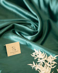 Iconic Silky Satin - Bottle Green Color Soft Silky Satin Premium Charmeuse Fabric One Way Stretch, Ideal for Crafts, Decor, Costumes, Apparel DIY
