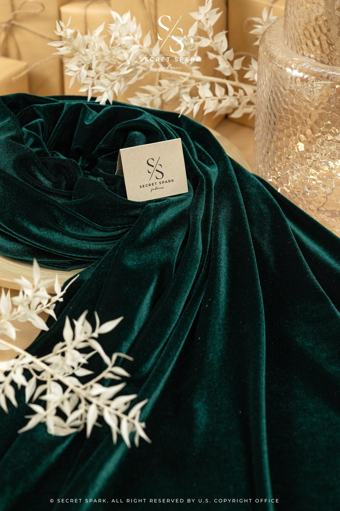 Rich - Bottle Green Stretch Velvet Fabric