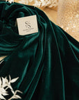 Rich - Bottle Green Stretch Velvet Fabric - Deep Classic 4-Way Velour for Jackets, Renaissance Fashion, Drapes, Capes and Upholstery Use
