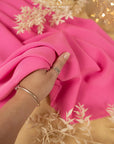 Grace - Bright Pink Crepe Stretch Fabric for Statement Dresses and Suits, Heavyweight Vibrant Material by the Yard for Tailoring and Sewing