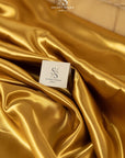 Amore - Bronze Gold Dense Satin Fabric, Rich Non-Stretch Shiny Material for Upholstery, Evening Wear, Home Decor Elements