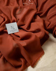 Aura Chiffon - Brown Rust Color Premium Quality Fabric by the Yard, Soft Matte Material with Elegant Drape, for Autumn Dresses, Event Decor, Fall Fashion