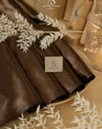 Amore - Brown Glossy Sturdy Satin Fabric, Rich Non-Stretch Shiny Material for Men's Suits, Evening Wear, Upholstery, Decor