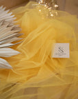 Clouds Tulle 59" - Canary Yellow Color Premium Quality Fabric by the Yard, Bulk Nylon Tulle Mesh, for Party Backdrop, Kids Dresses and Event Decoration