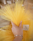 Clouds Tulle 59" - Canary Yellow Color Premium Quality Fabric by the Yard, Bulk Nylon Tulle Mesh, for Party Backdrop, Kids Dresses and Event Decoration