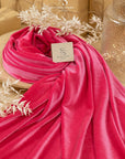 Rich - Cerise Pink Stretch Velvet Fabric - Bright Hot Pink Soft 4-Way Velour for Dresses, Cosplay, Stage Costumes, Pillows and Crafts