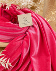 Rich - Cerise Pink Stretch Velvet Fabric - Bright Hot Pink Soft 4-Way Velour for Dresses, Cosplay, Stage Costumes, Pillows and Crafts